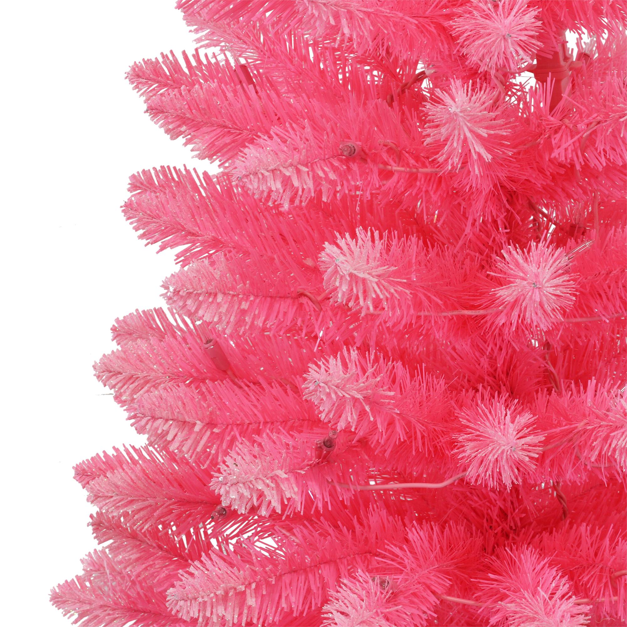 4ft. Pre-Lit Pink Artificial Tree in Burlap Sac, Clear Lights